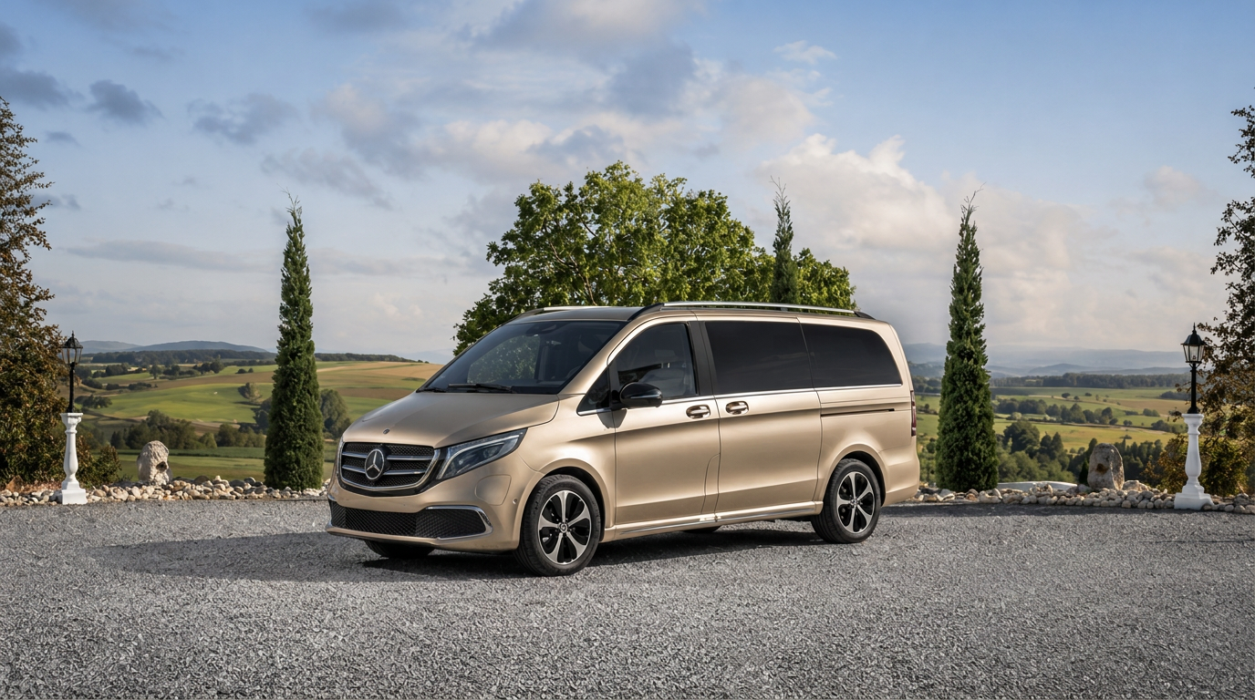 Mercedes-Benz EQV chauffeur driven people carrier for group hourly hire